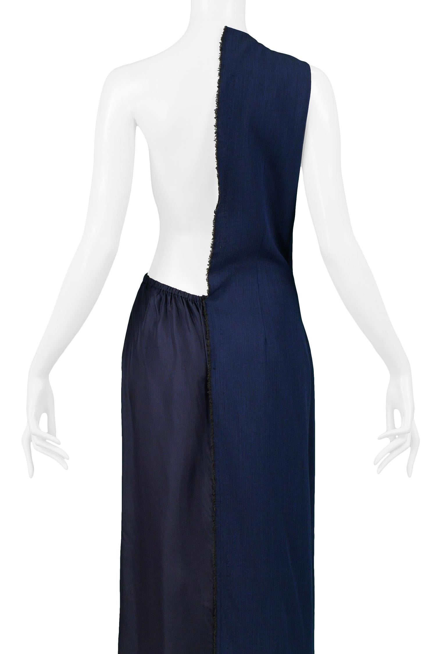 Maison Martin Margiela Blue Asymmetrical Avant Garde Maxi Apron Dress 1