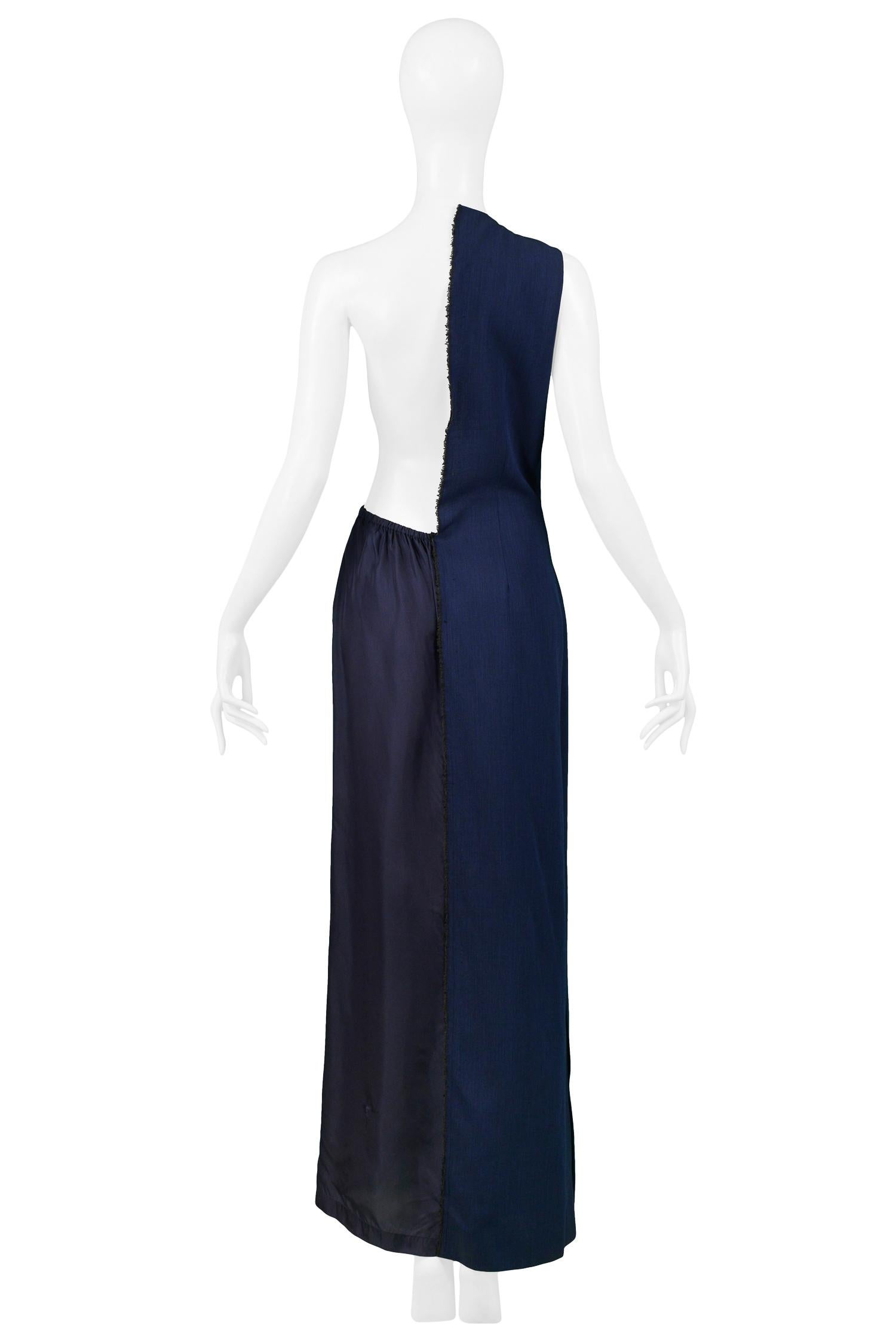 Maison Martin Margiela Blue Asymmetrical Avant Garde Maxi Apron Dress 2