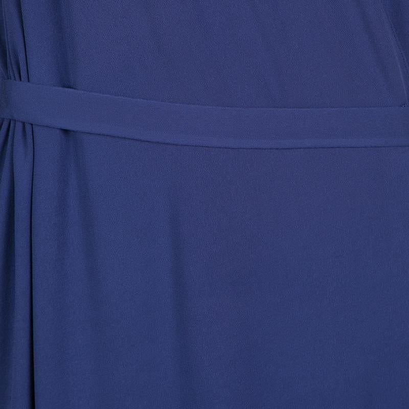 Women's Maison Martin Margiela Blue Knit Halter Wrap Dress L