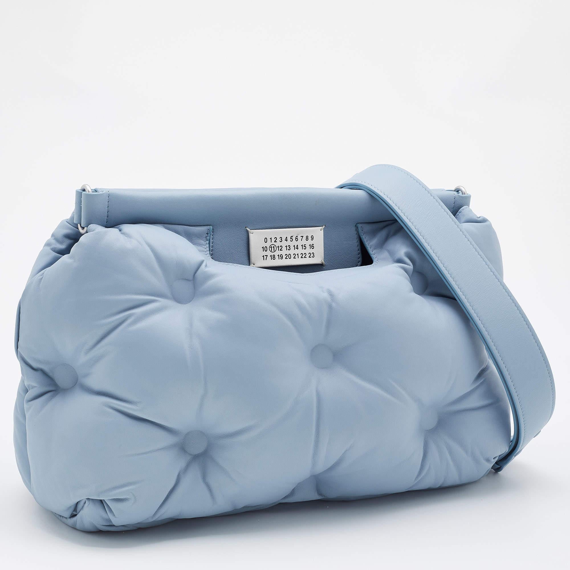 Women's Maison Martin Margiela Blue Leather Glam Sam Shoulder Bag