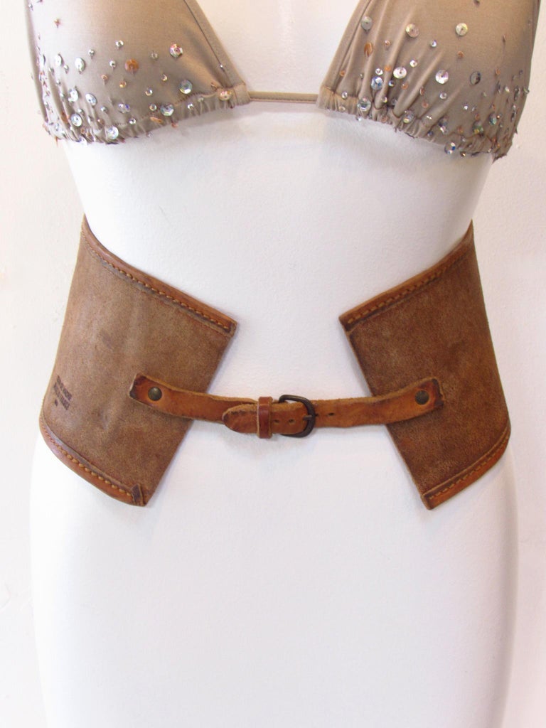 Maison Martin Margiela Brown Cuir de Vache Belt For Sale at