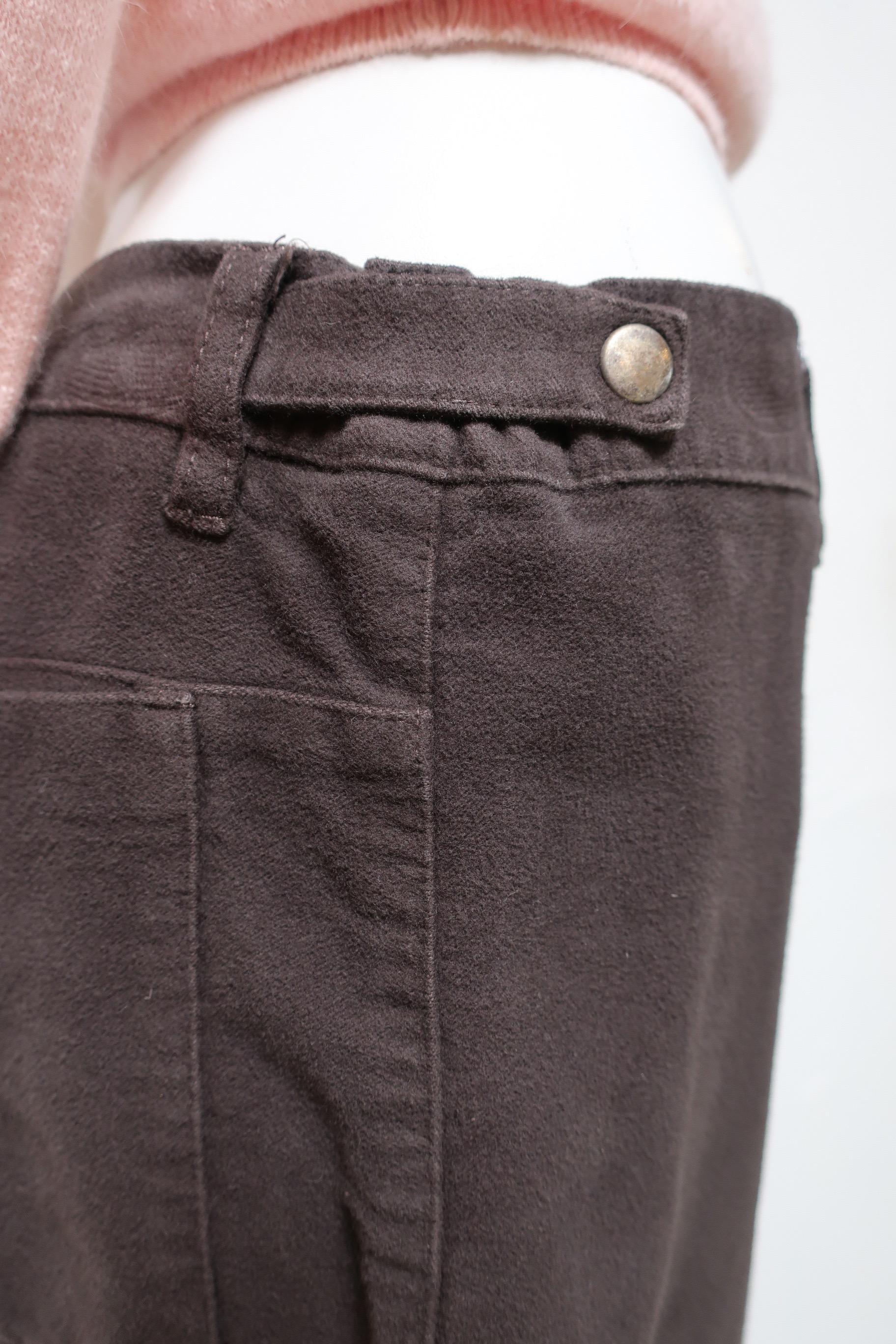 Maison Martin Margiela Brown Flannel Pant In New Condition For Sale In Laguna Beach, CA
