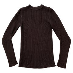 Maison Martin Margiela Brown Ribbed Knit "Elbow" Sweater