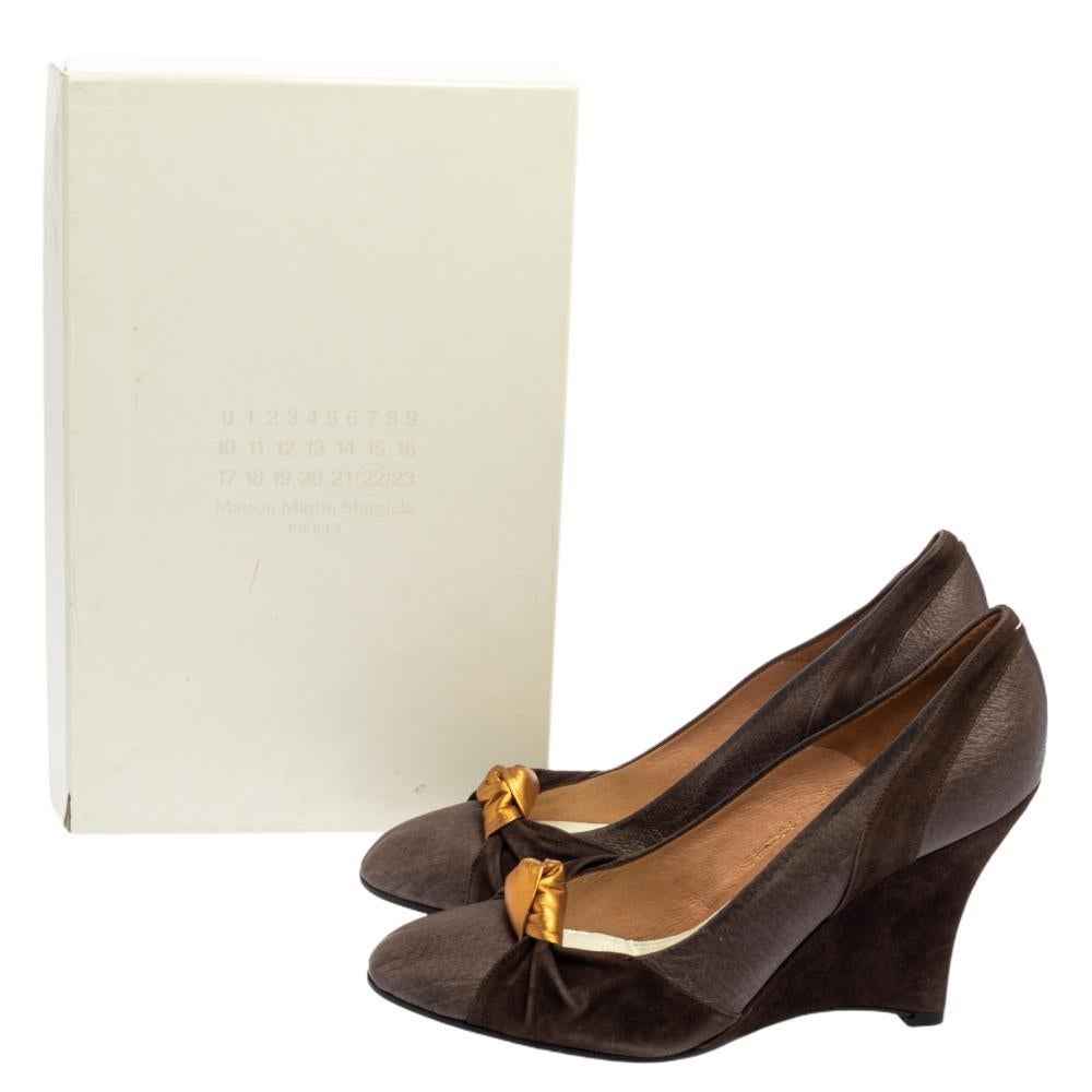 Maison Martin Margiela Brown Suede And Leather Pumps Size 39.5 3