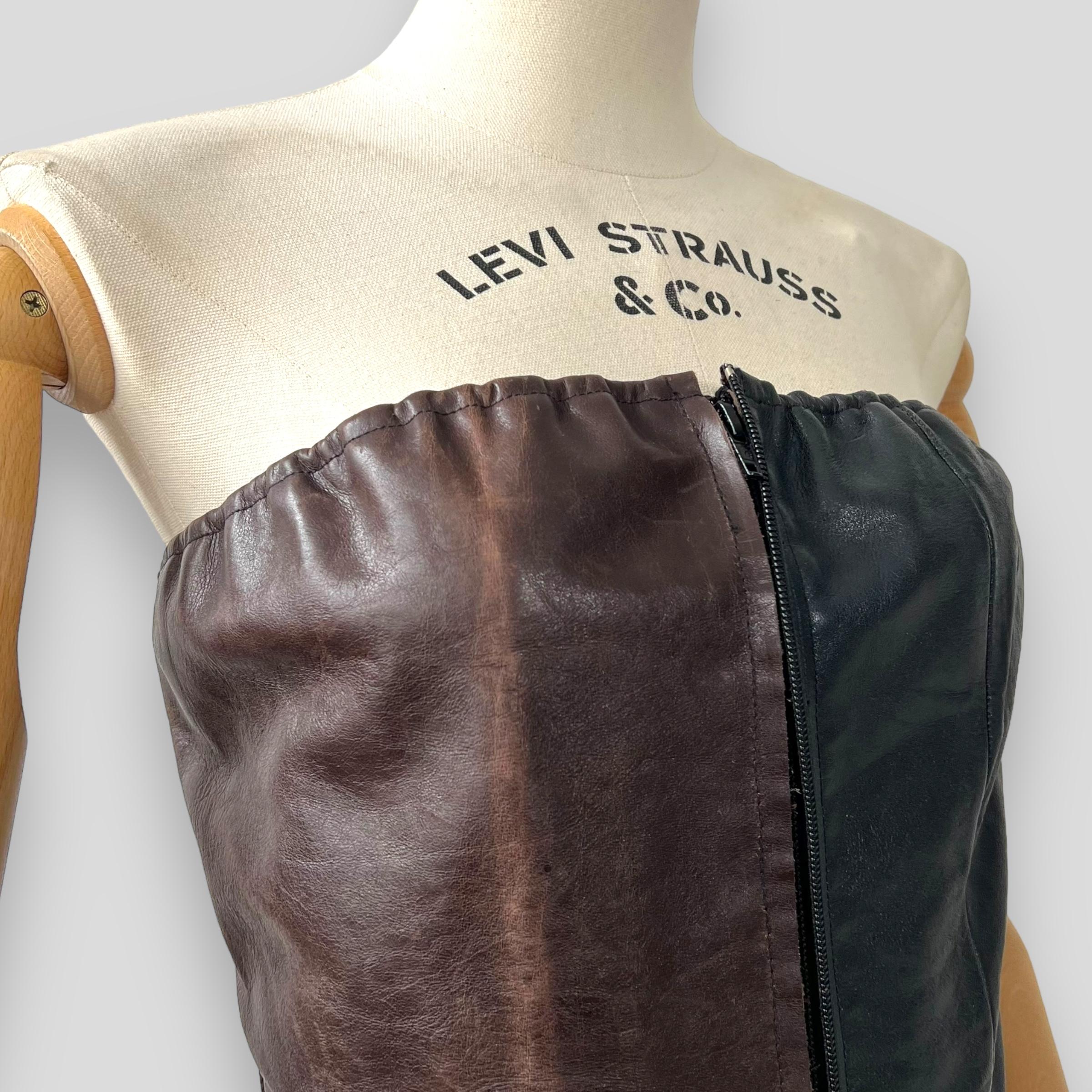 Black Maison Martin Margiela Corset 2004-2005 FW artisanal boots leather corset For Sale