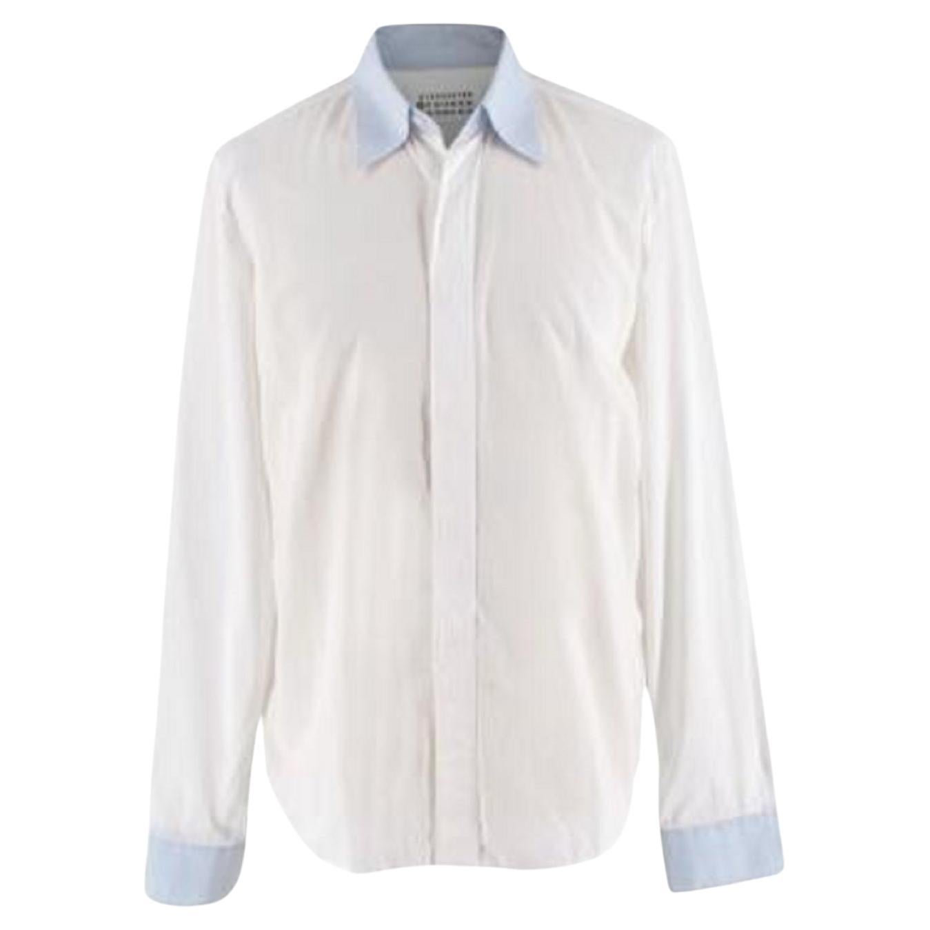 Maison Martin Margiela Cotton Voile White Long Sleeve Shirt For Sale