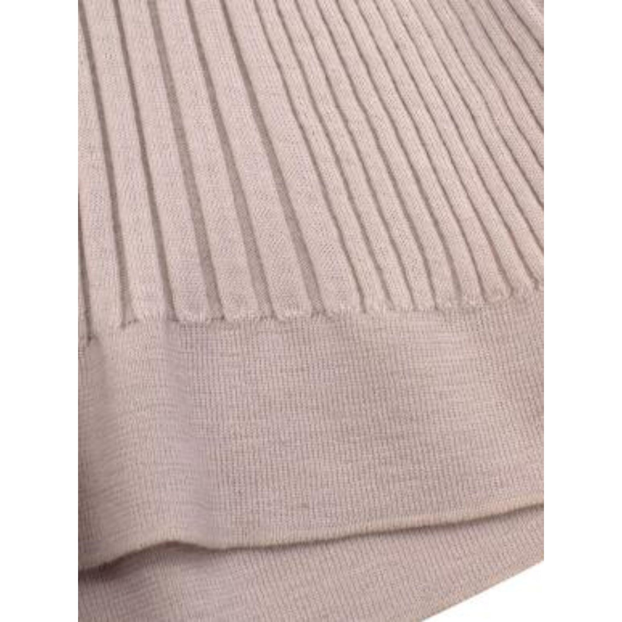 Maison Martin Margiela Cream Wide Ribbed Knit Top For Sale 3