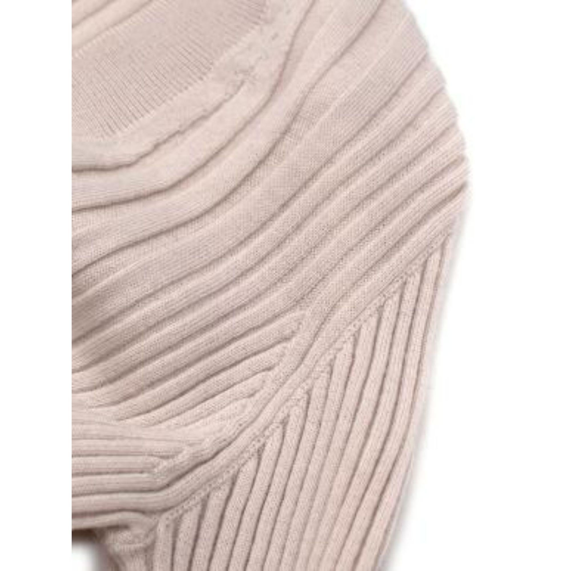 Maison Martin Margiela Cream Wide Ribbed Knit Top For Sale 5