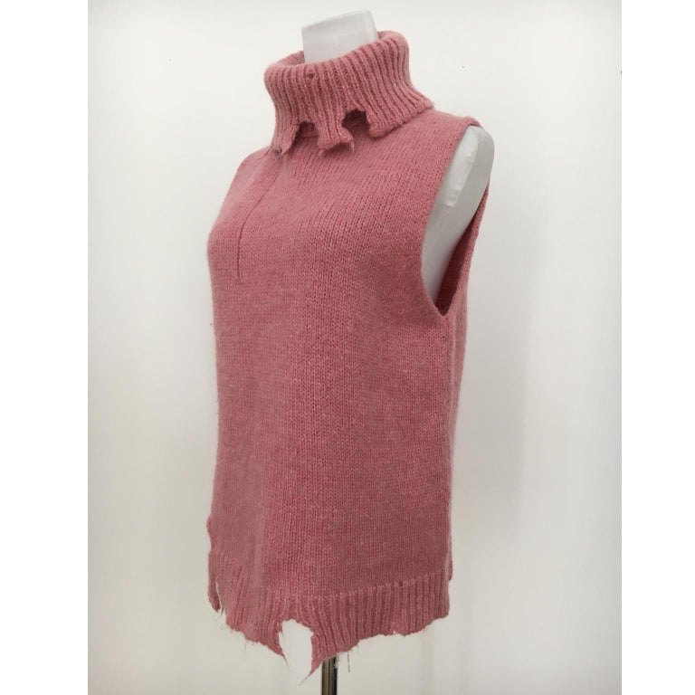 Maison Martin Margiela destroyed sleeveless Pink Knit AW 2000 at