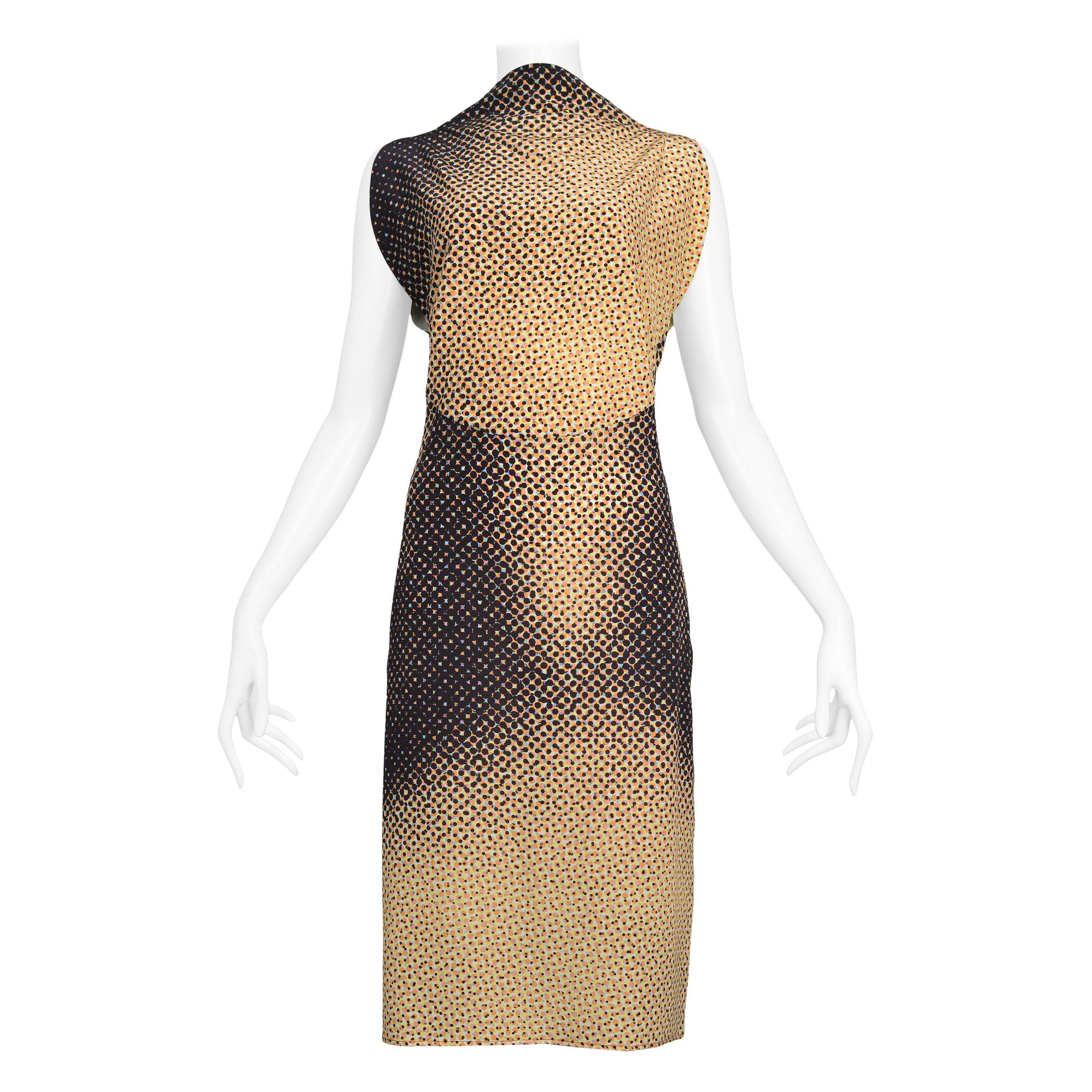 Vestido circular de algodón con estampado de duotono Maison Martin Margiela