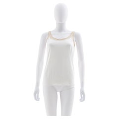 Maison Martin Margiela Early 00's White cotton organza detail tank top