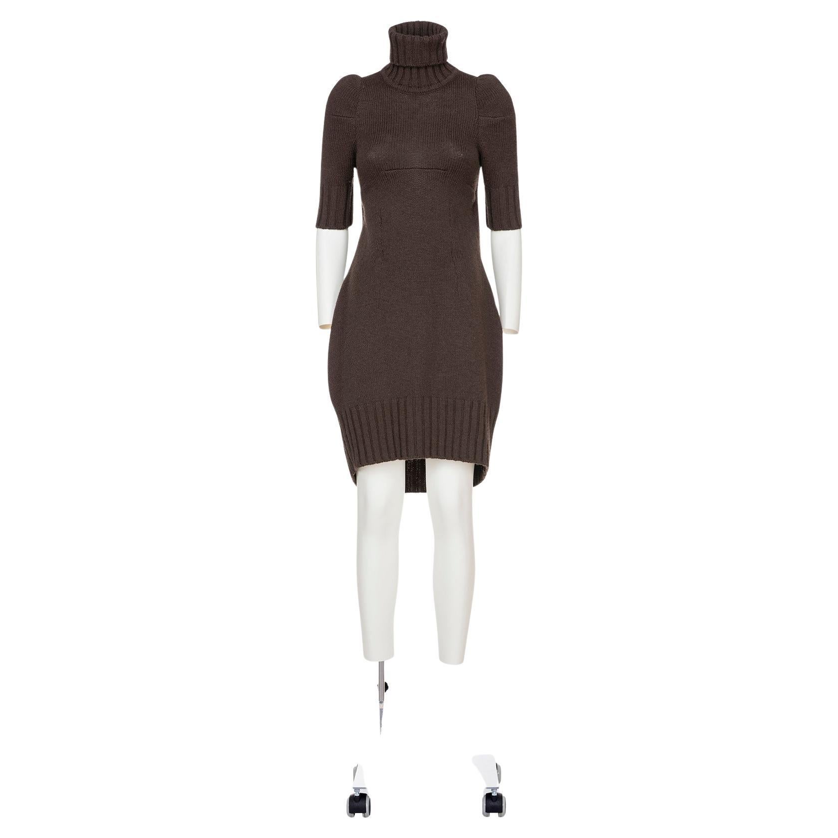 MAISON MARTIN MARGIELA early 90's  iconic and rare knitted turtleneck mini dress