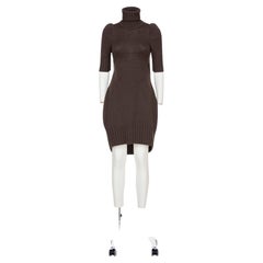 Vintage MAISON MARTIN MARGIELA early 90
s  iconic and rare knitted turtleneck mini dress