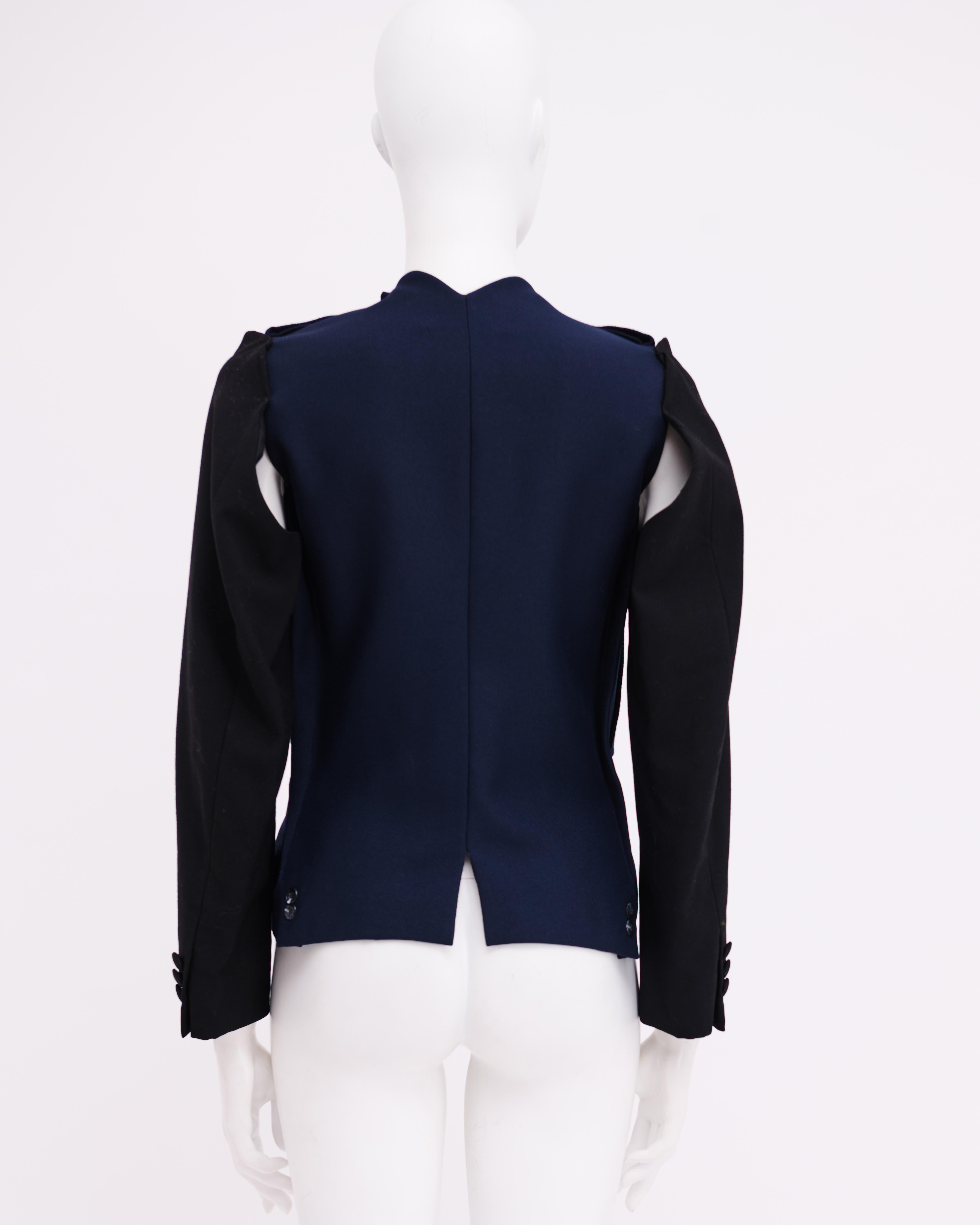 Maison Martin Margiela Artisanal F/W 03-04 Chaqueta reconstruida azul y negra Gray en venta