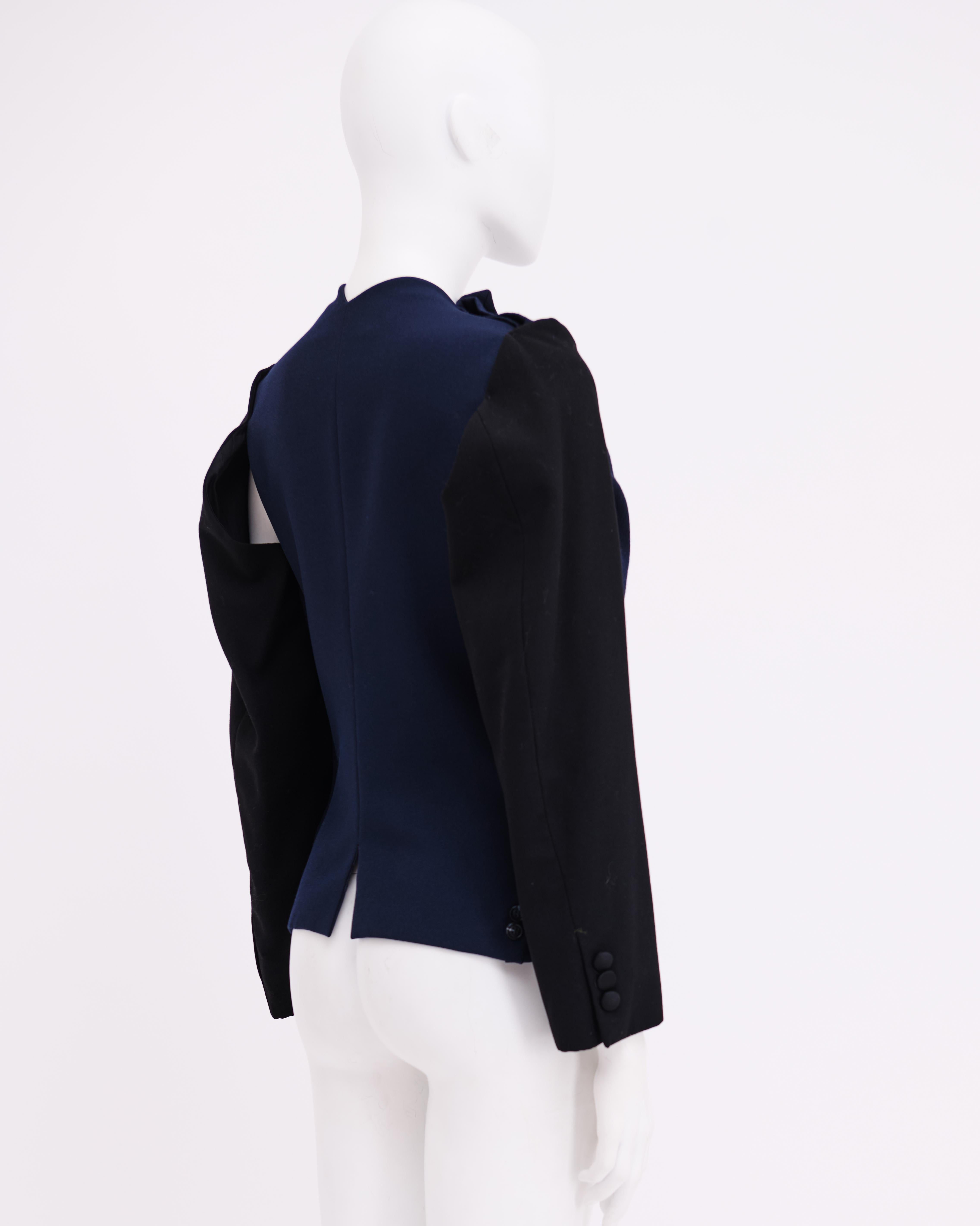 Maison Martin Margiela Artisanal F/W 03-04 Chaqueta reconstruida azul y negra en Excelente estado para la venta en Milano, IT
