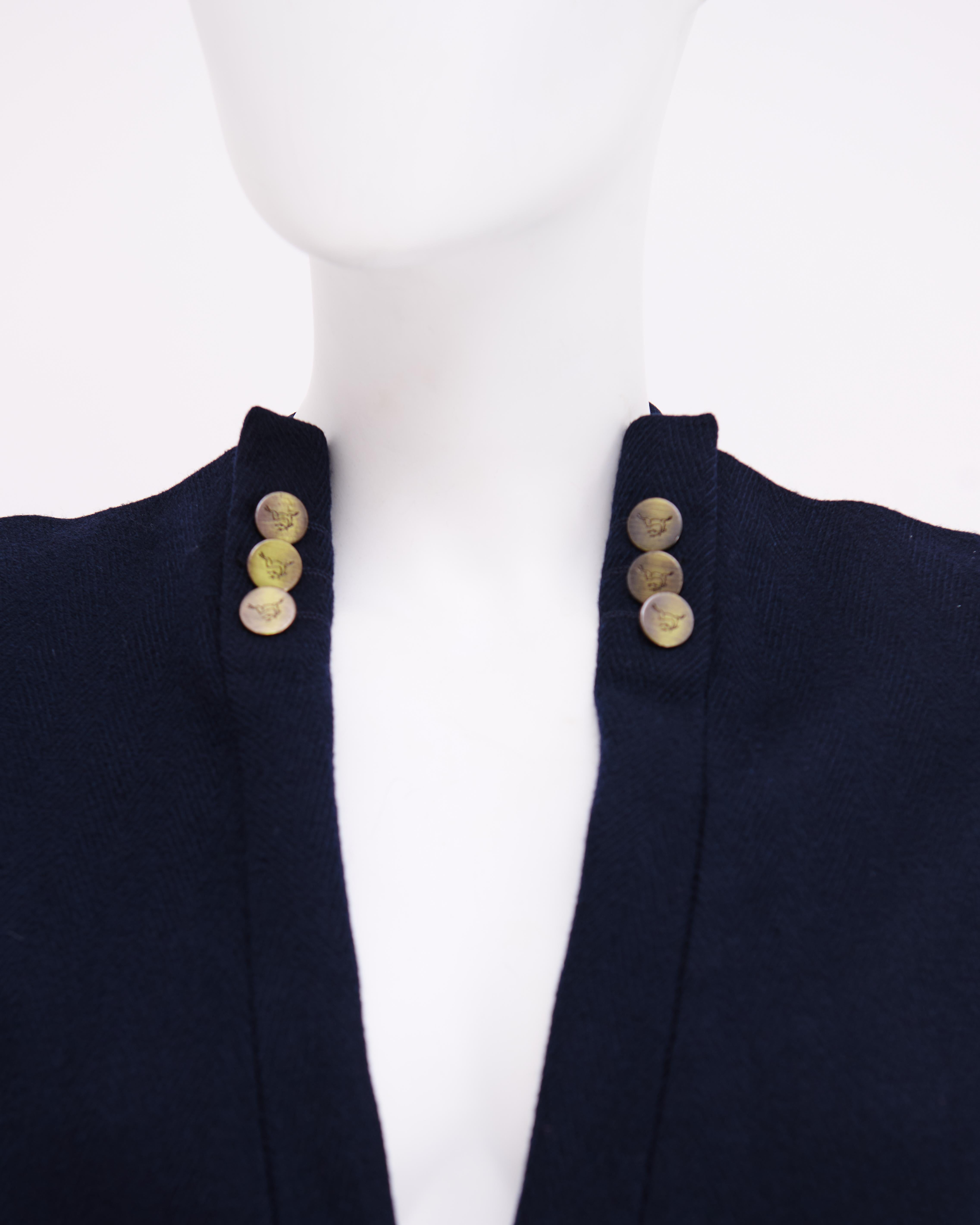 Maison Martin Margiela Artisanal F/W 03-04 Chaqueta reconstruida azul y negra en venta 2