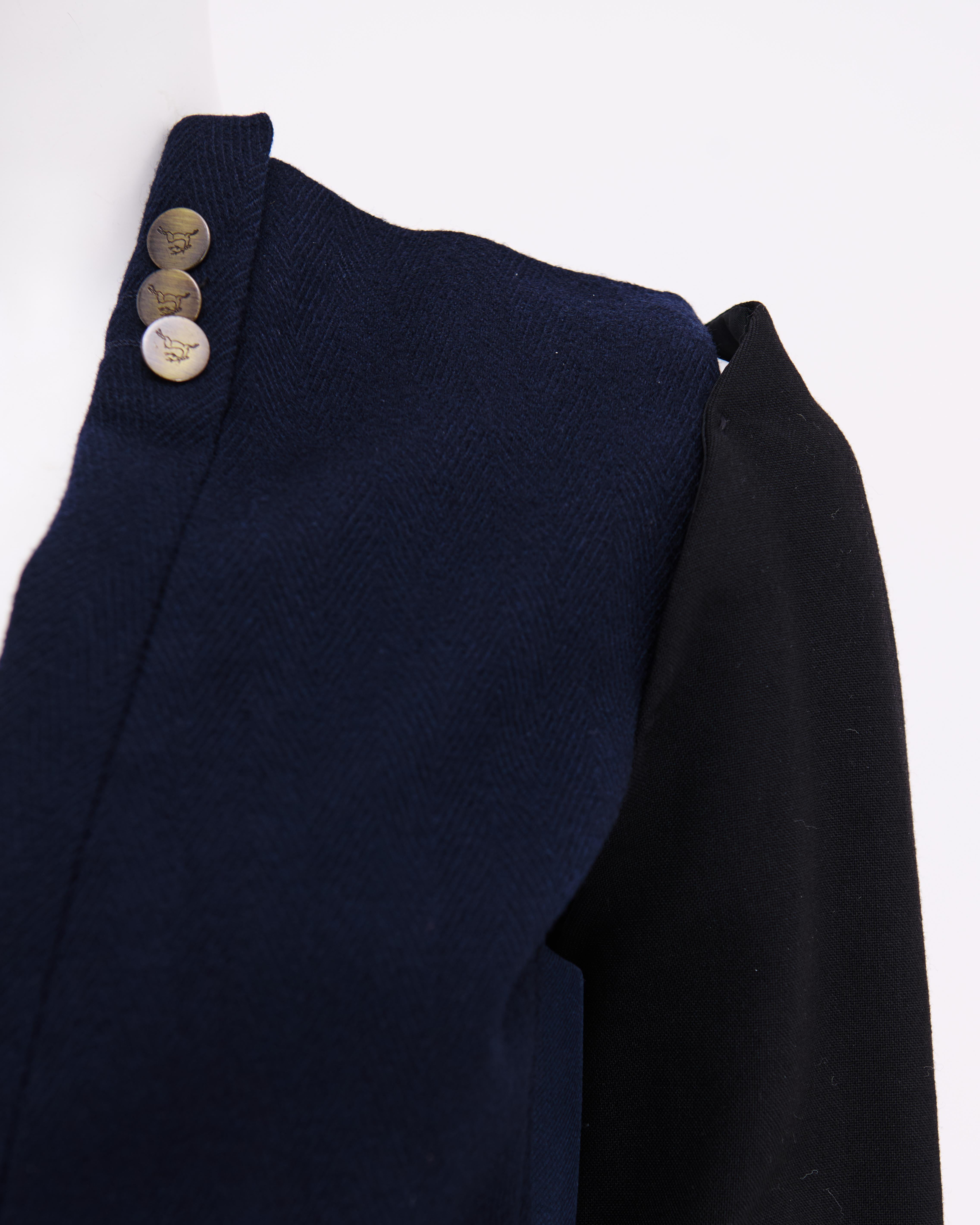 Maison Martin Margiela Artisanal F/W 03-04 Chaqueta reconstruida azul y negra en venta 4