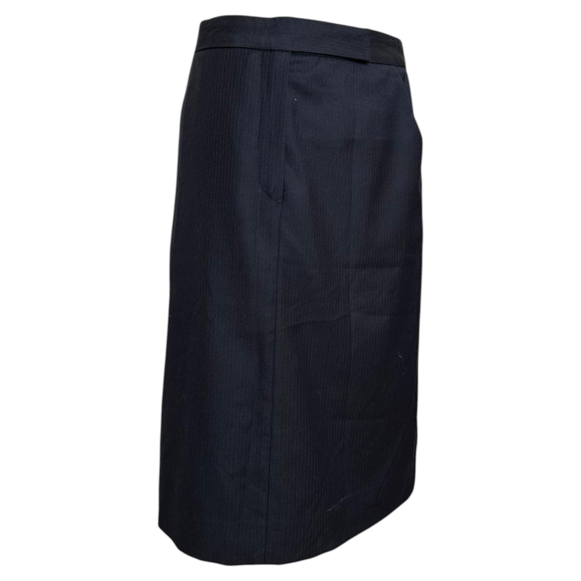 Maison Martin Margiela F/W 2004 Striped Wool Midi Skirt
