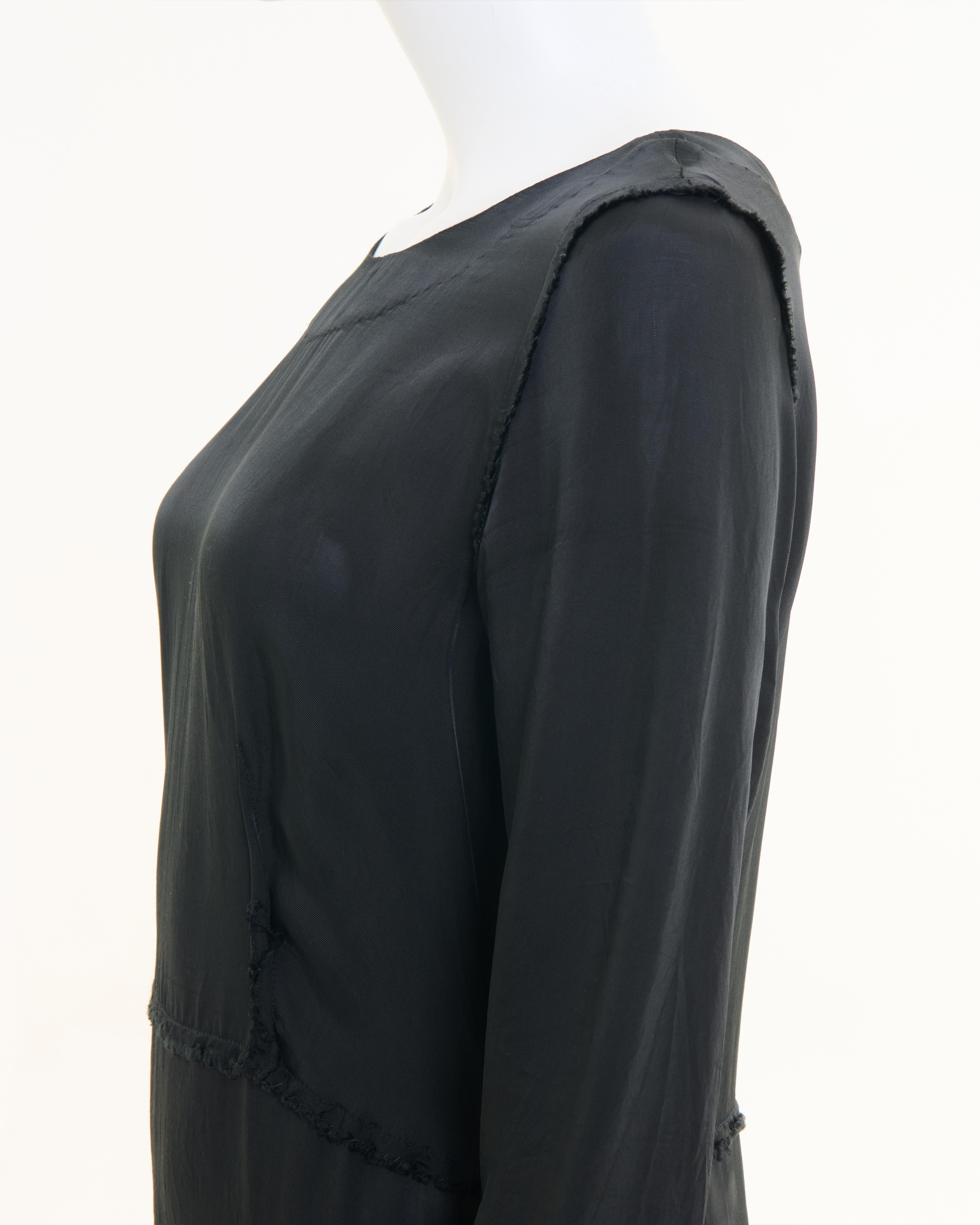 Maison Martin Margiela F/W 2005 'Inside Out' Black silk dress For Sale 4