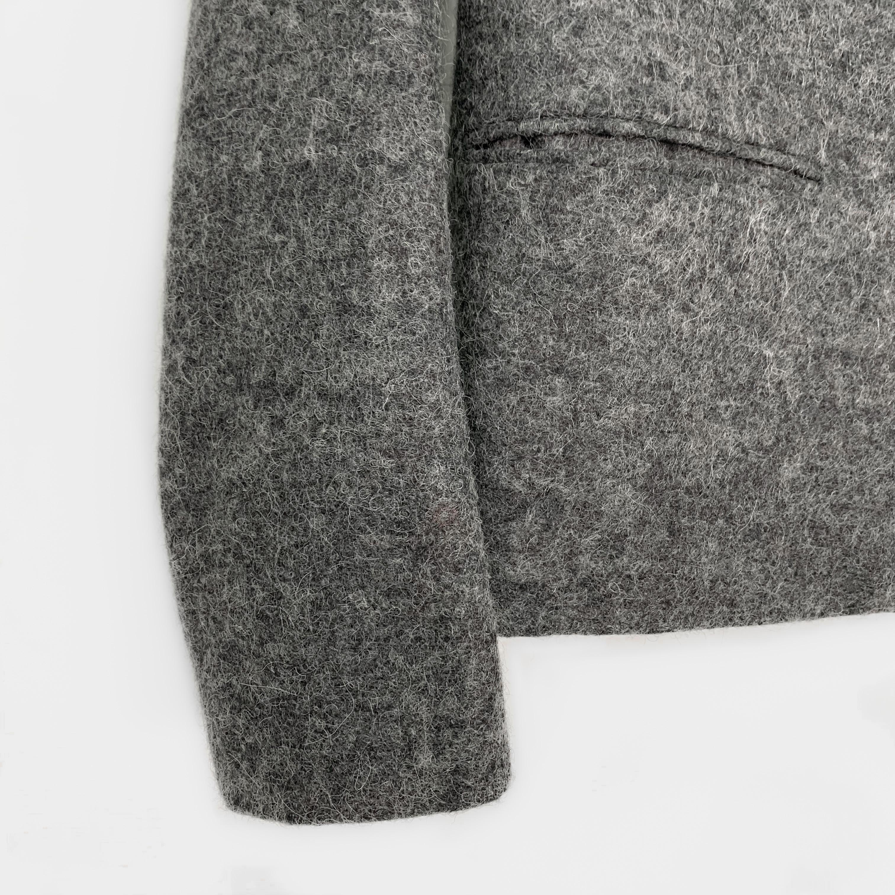 AW 2010 mr. Margiela's last RTW collection grey wool deconstructed blazer For Sale 12