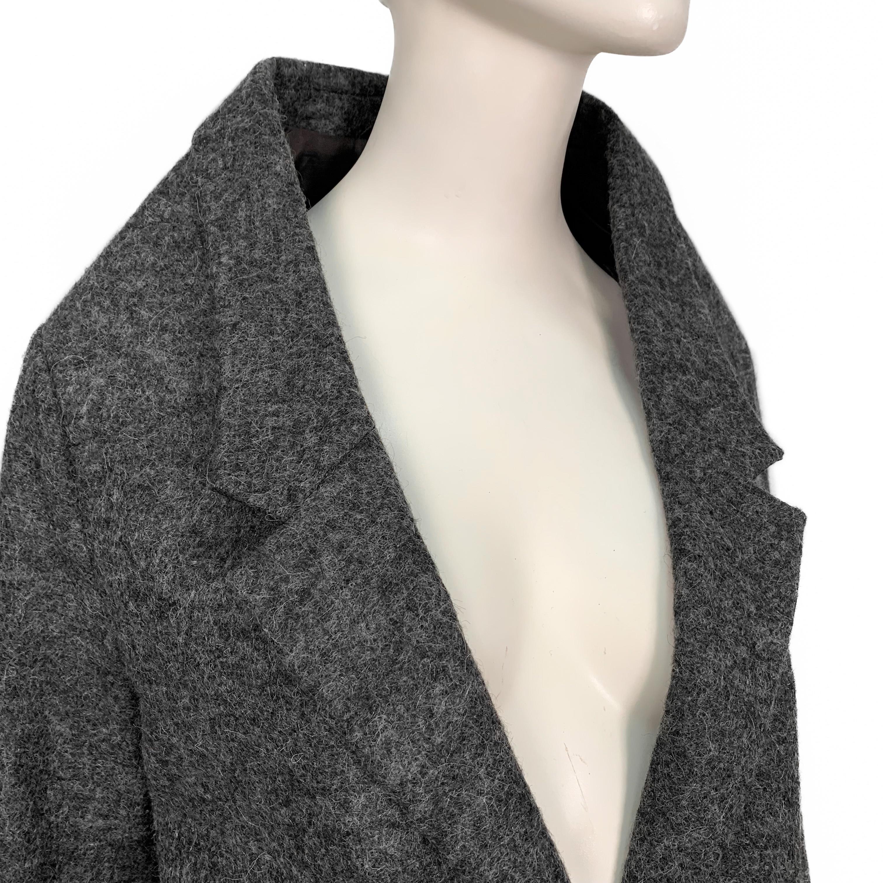 Women's AW 2010 mr. Margiela's last RTW collection grey wool deconstructed blazer For Sale