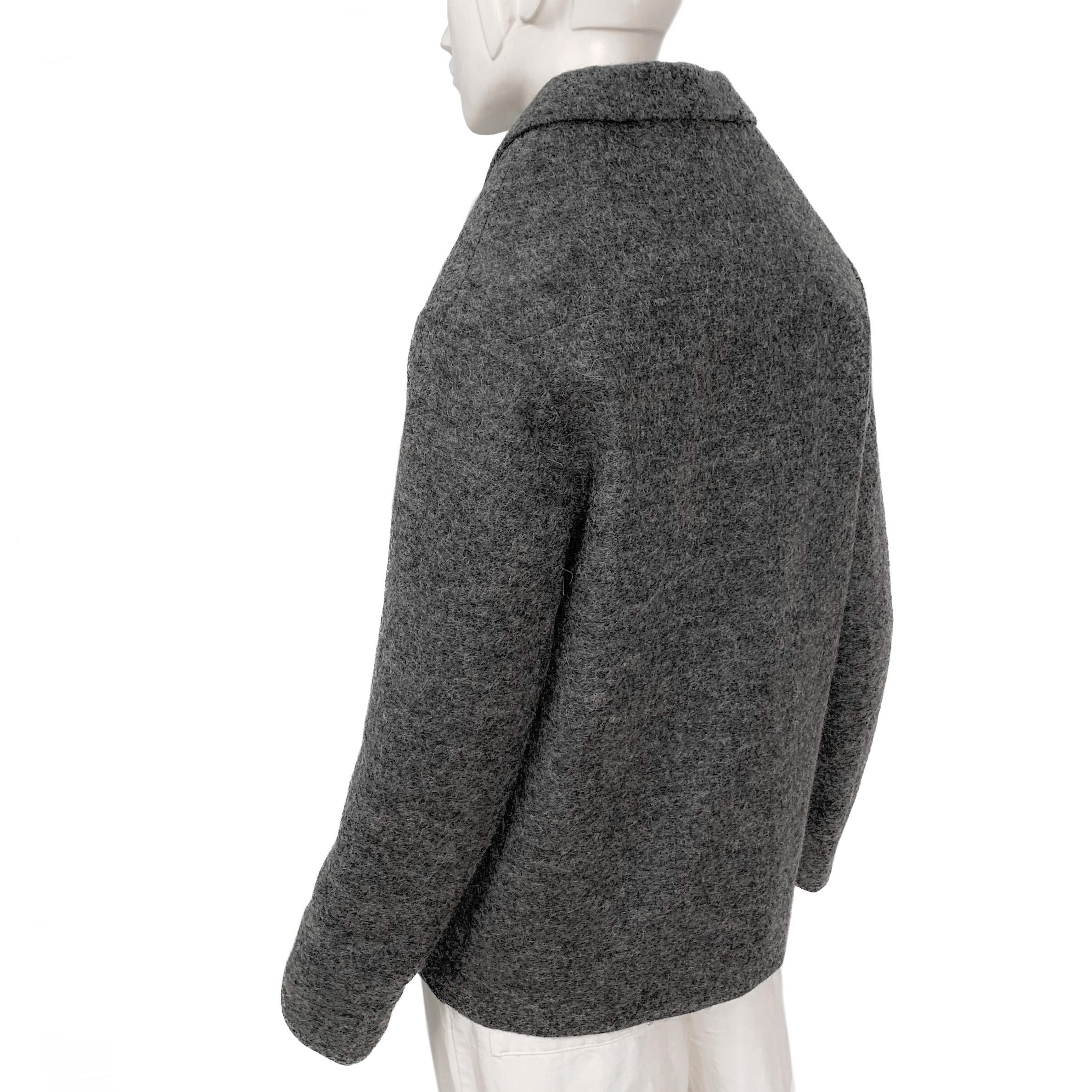 AW 2010 mr. Margiela's last RTW collection grey wool deconstructed blazer For Sale 3