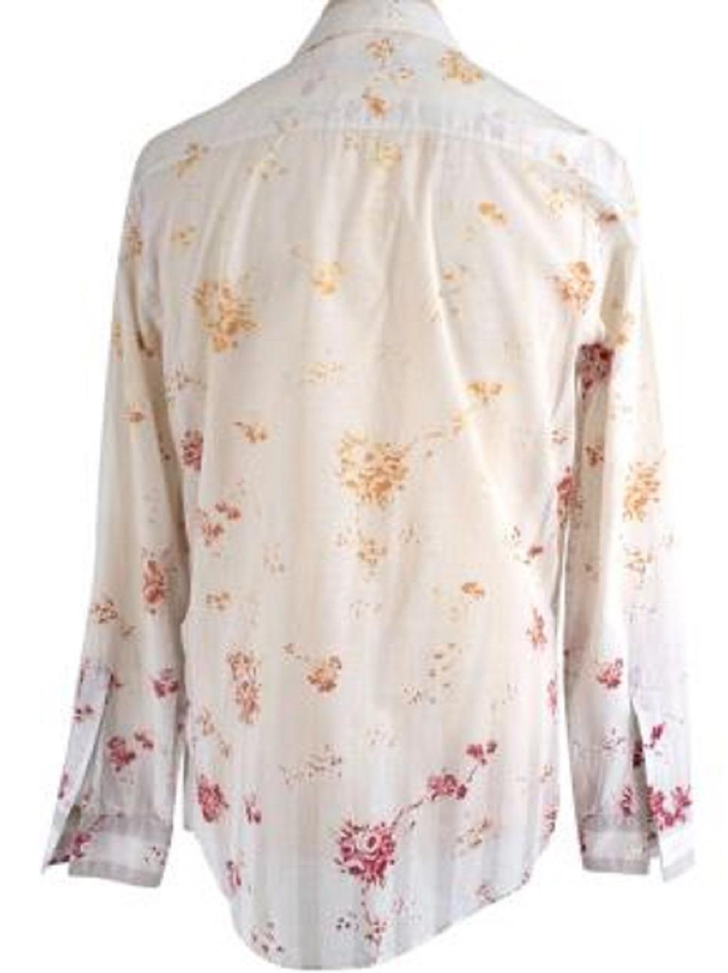 Maison Martin Margiela Floral Cotton Shirt In Good Condition For Sale In London, GB