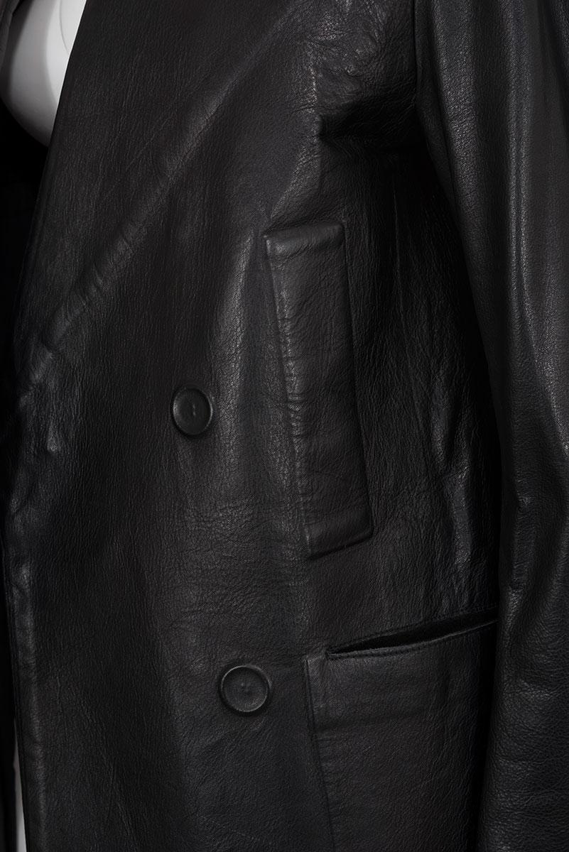 MAISON MARTIN MARGIELA FW 01 Caban Leather Coat For Sale 1