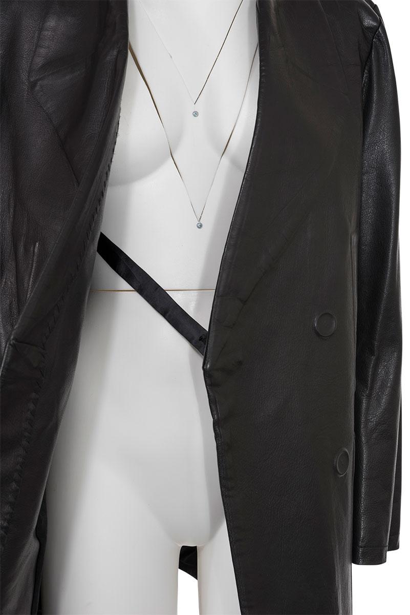MAISON MARTIN MARGIELA FW 01 Caban Leather Coat For Sale 2