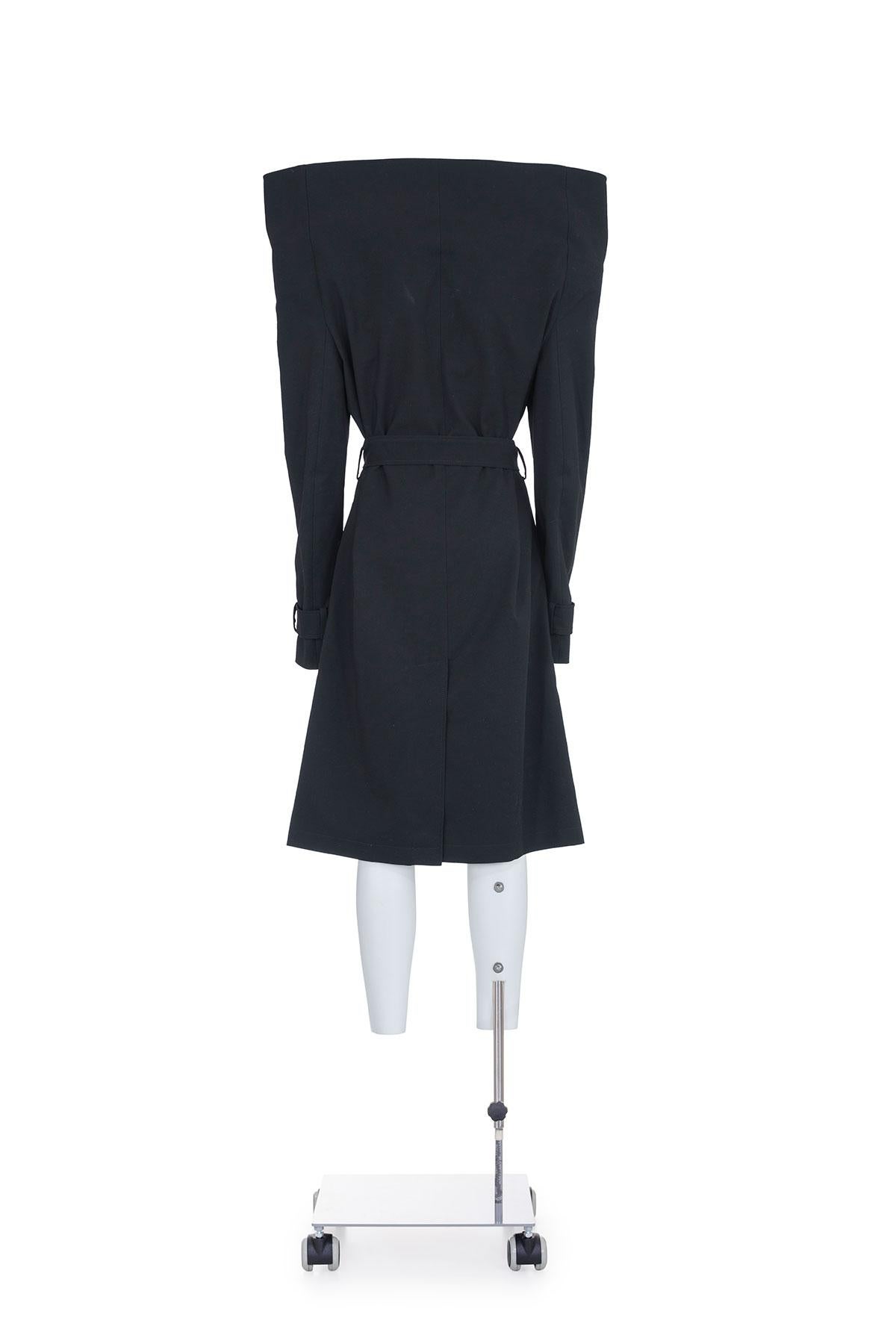 Nero Maison Martin Margiela FW 08 Raro e iconico cappotto con spalle strutturate in vendita