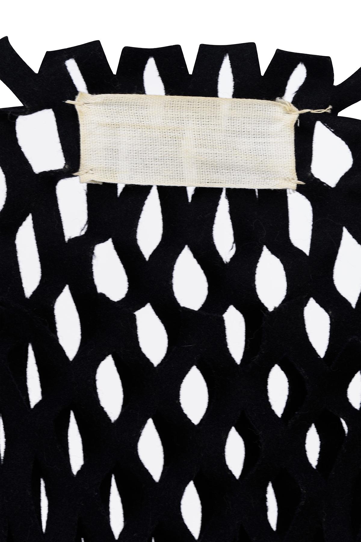 MAISON MARTIN MARGIELA FW 90 Rarissime top à manches longues en feutre fendu Excellent état - En vente à Milano, MILANO