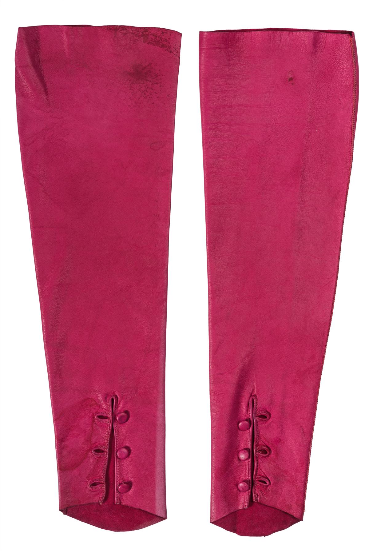 Grigio Maison Martin Margiela FW 95 Maniche in pelle rosa, iconiche e rare. in vendita