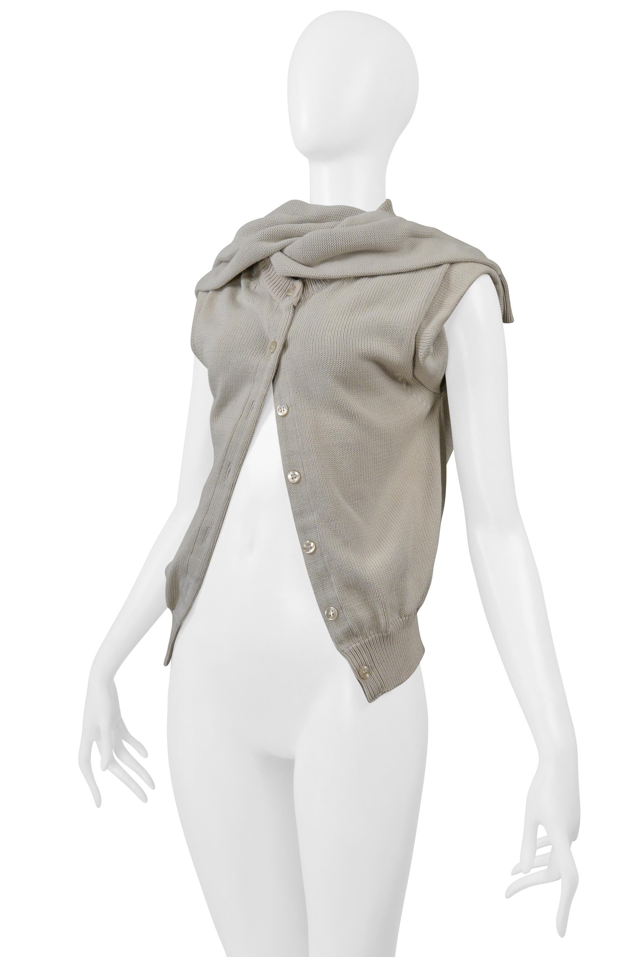 Maison Martin Margiela Grauer Strickcardigan mit abgetrennten Ärmeln SS 2001 im Zustand „Hervorragend“ im Angebot in Los Angeles, CA