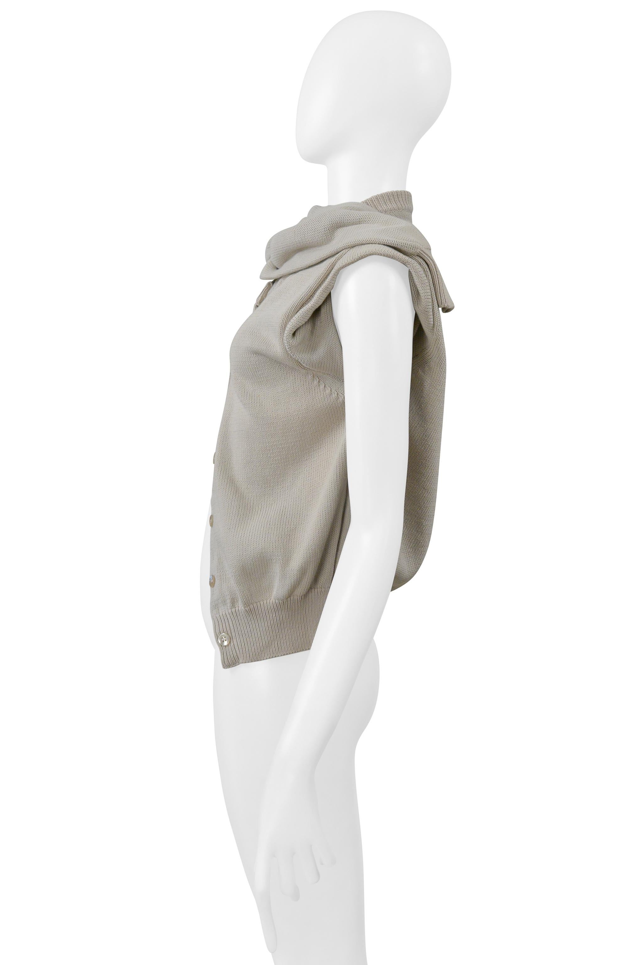 Maison Martin Margiela Grauer Strickcardigan mit abgetrennten Ärmeln SS 2001 Damen im Angebot