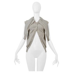 Maison Martin Margiela Cardigan in maglia grigia con maniche staccate SS 2001