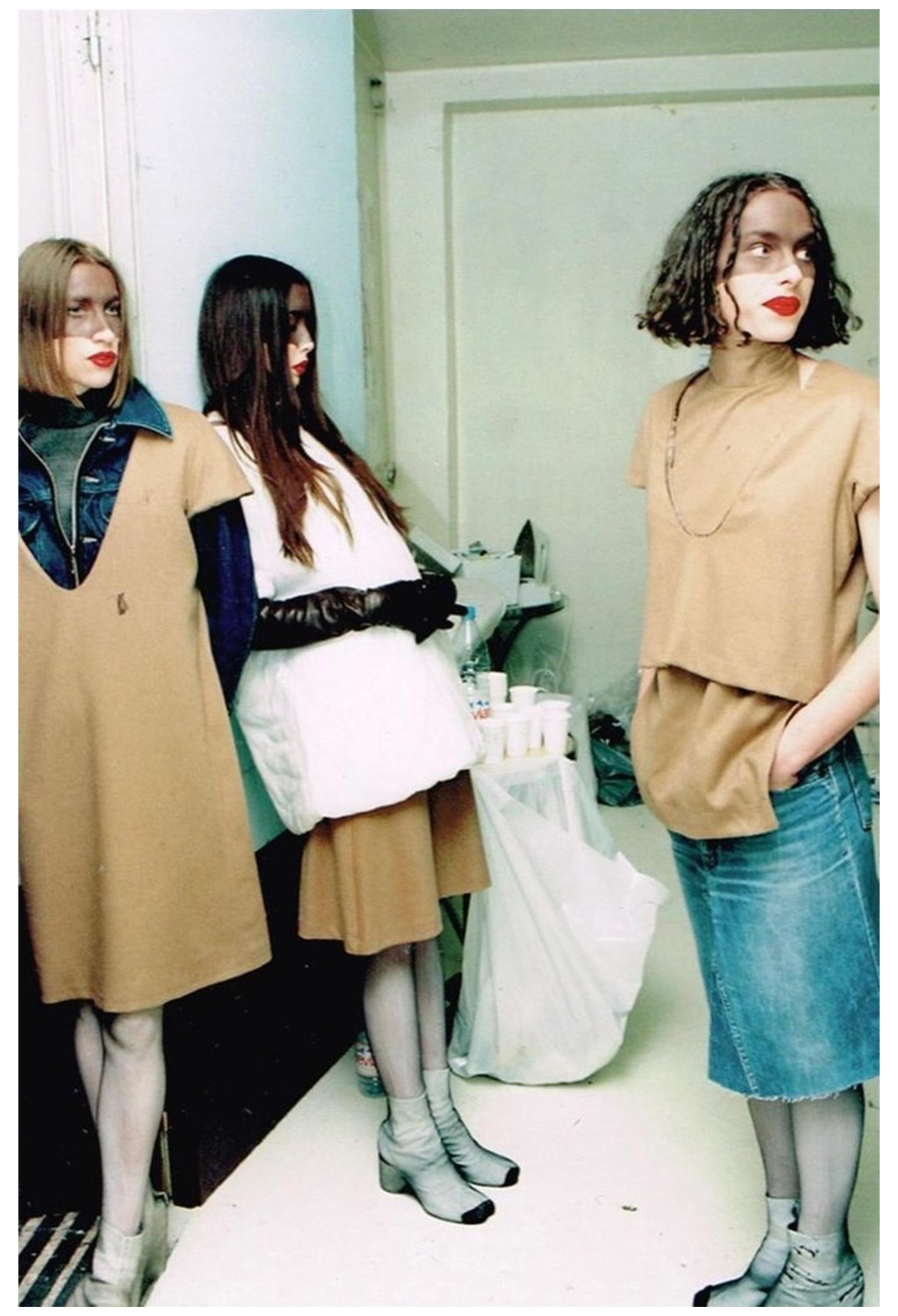 Maison Martin Margiela Robe en laine grise à large encolure F/W 2000 Pour femmes en vente