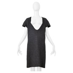 Maison Martin Margiela Vestito in lana grigio con scollo ampio A/I 2000