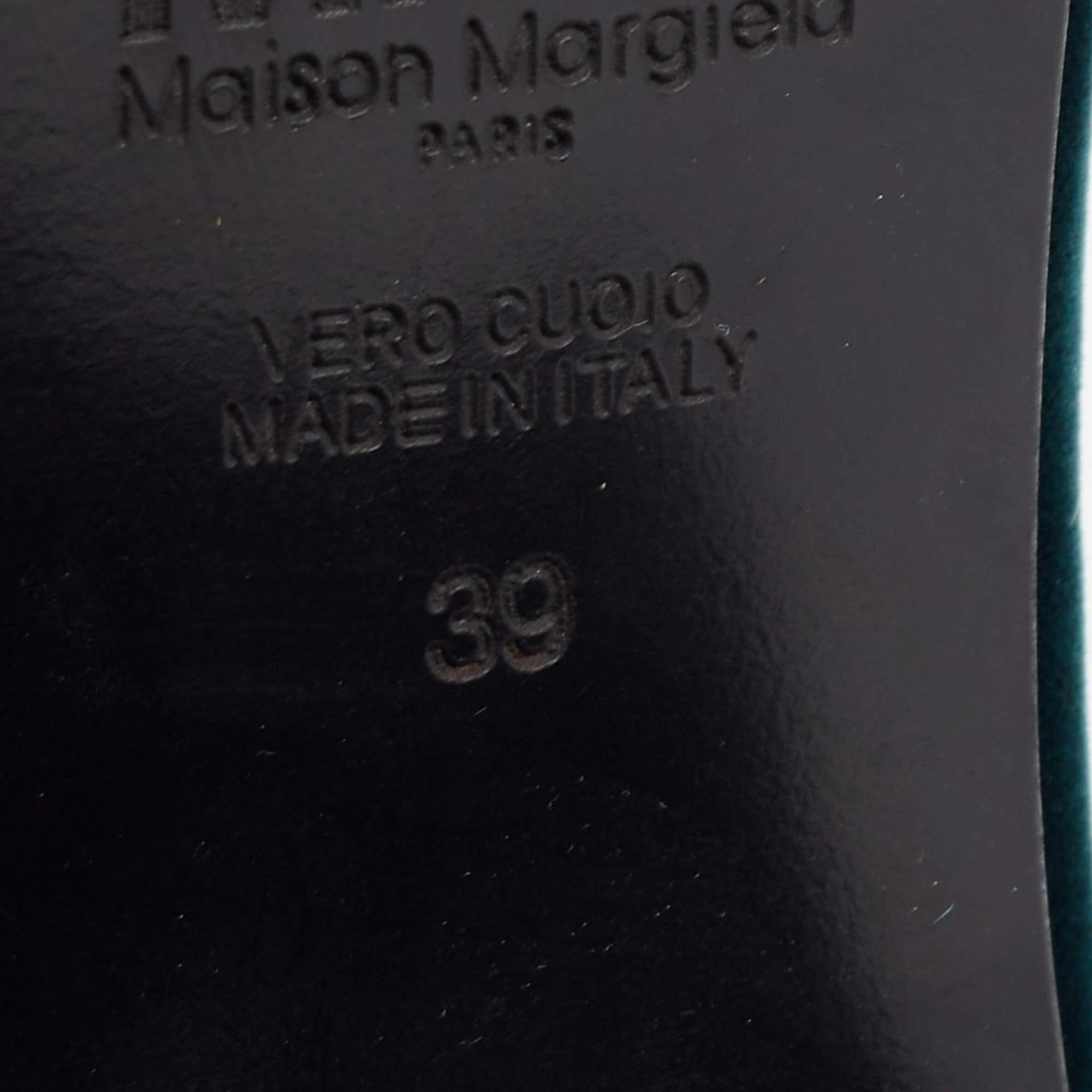 Women's Maison Martin Margiela Green Velvet Embellished Ankle Boots Size 39
