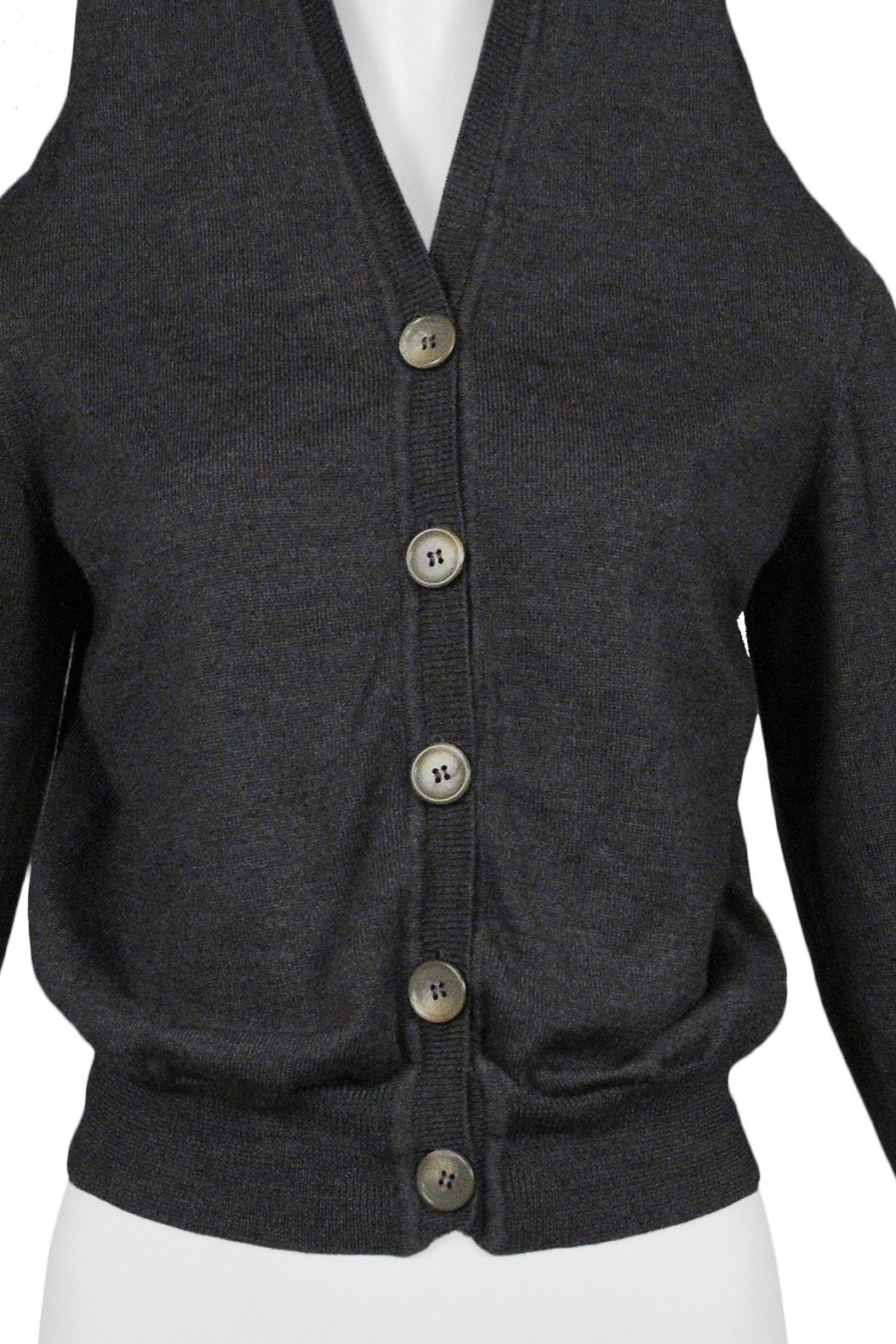 Maison Martin Margiela Strickjacke „Overhead“ aus grauer Wolle, 2005 (Schwarz)