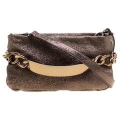 Maison Martin Margiela Gun Metal Textured Leather Shoulder Bag