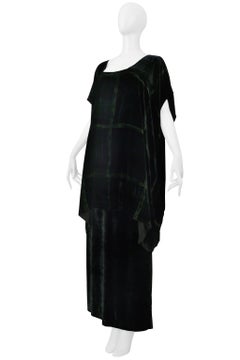 Maison Martin Margiela Hand Painted Velvet Oversized Velvet Maxi Skirt&Top 2000