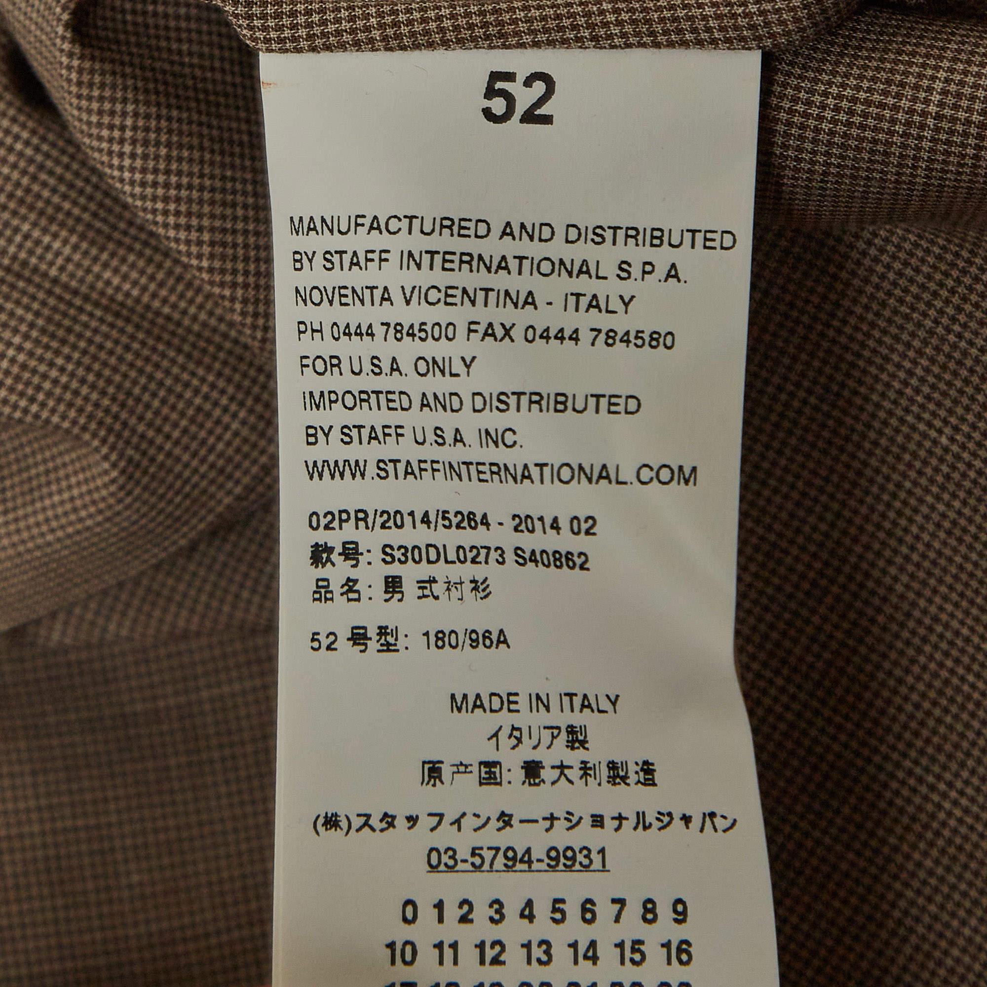 Maison Martin Margiela Houndstooth Light Brown Buttoned-Up Shirt XL For Sale 1