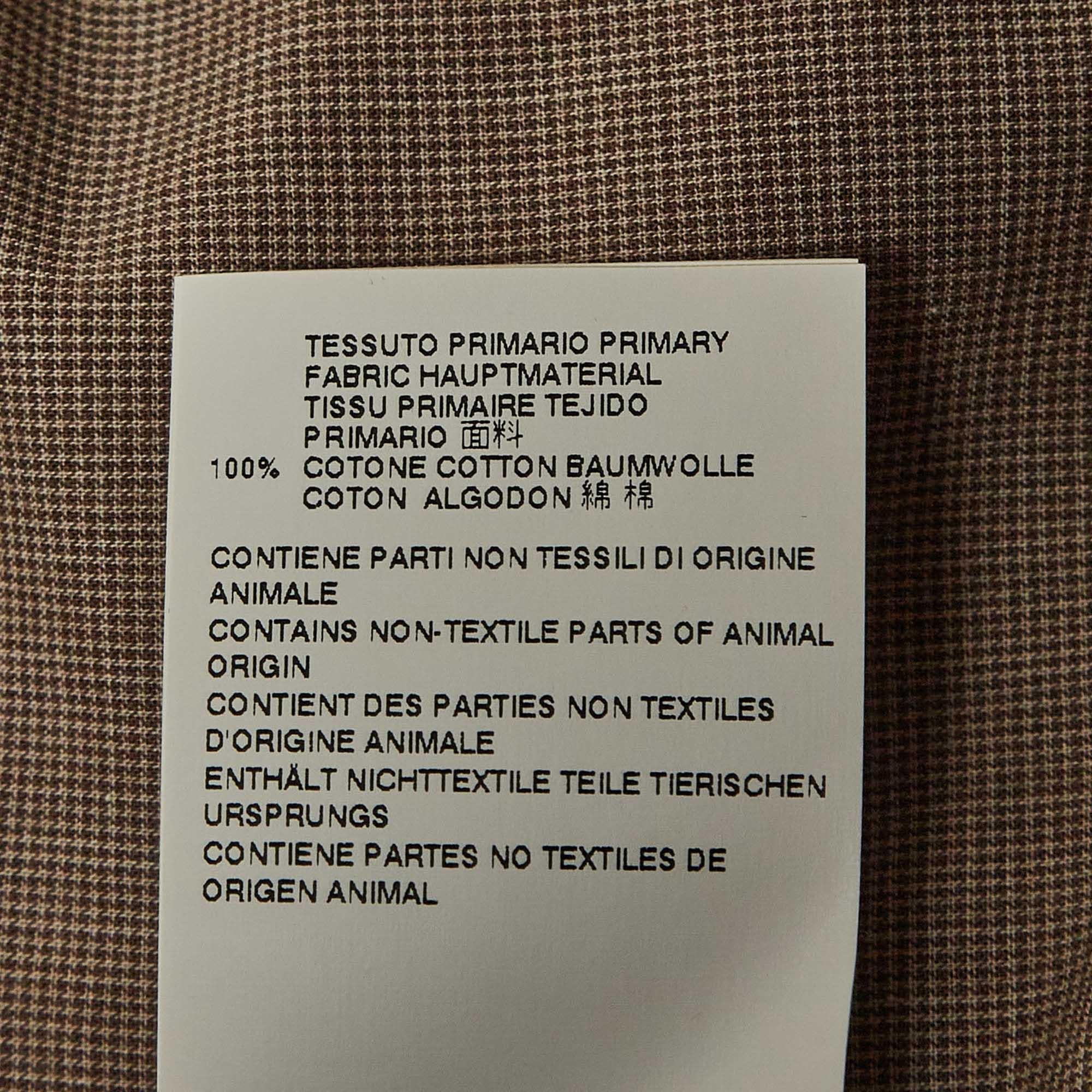 Maison Martin Margiela Houndstooth Light Brown Buttoned-Up Shirt XL For Sale 2