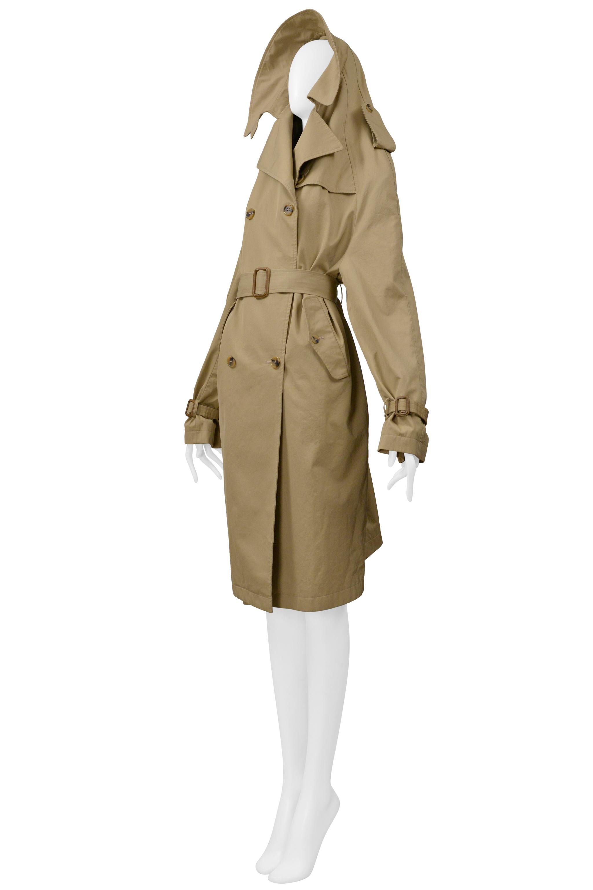 Brown Maison Martin Margiela Iconic Khaki Overhead Trench Coat 2005 For Sale