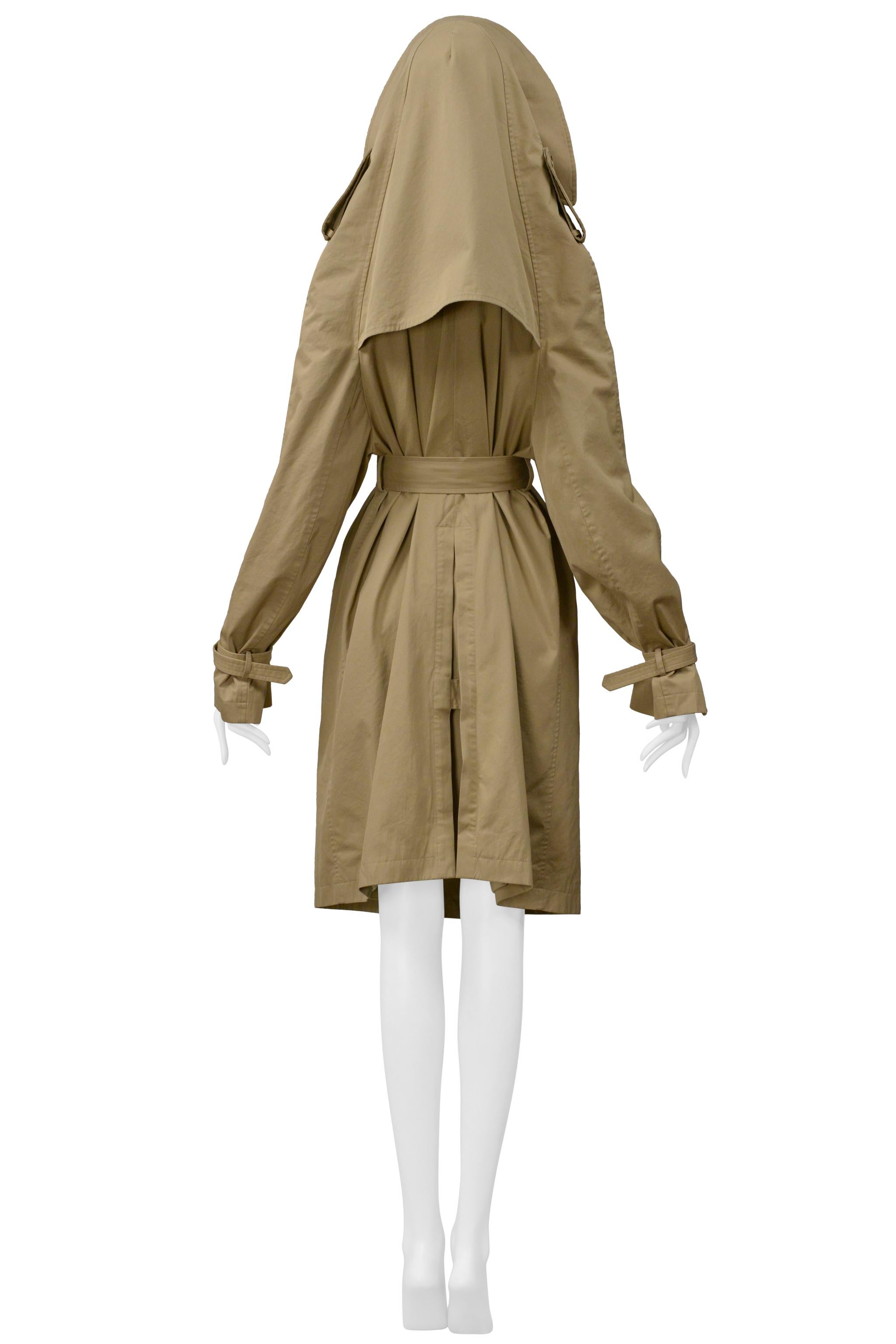 Women's Maison Martin Margiela Iconic Khaki Overhead Trench Coat 2005 For Sale