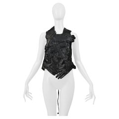 Maison Martin Margiela Important Artisanal Black Leather Glove Top 2001