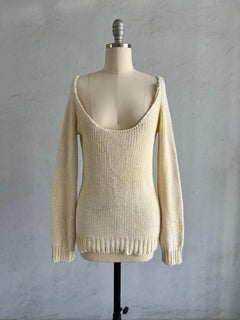 Maison Martin Margiela Joan Of Arc Cotton Coated Sweater With Deep Neckline 2000