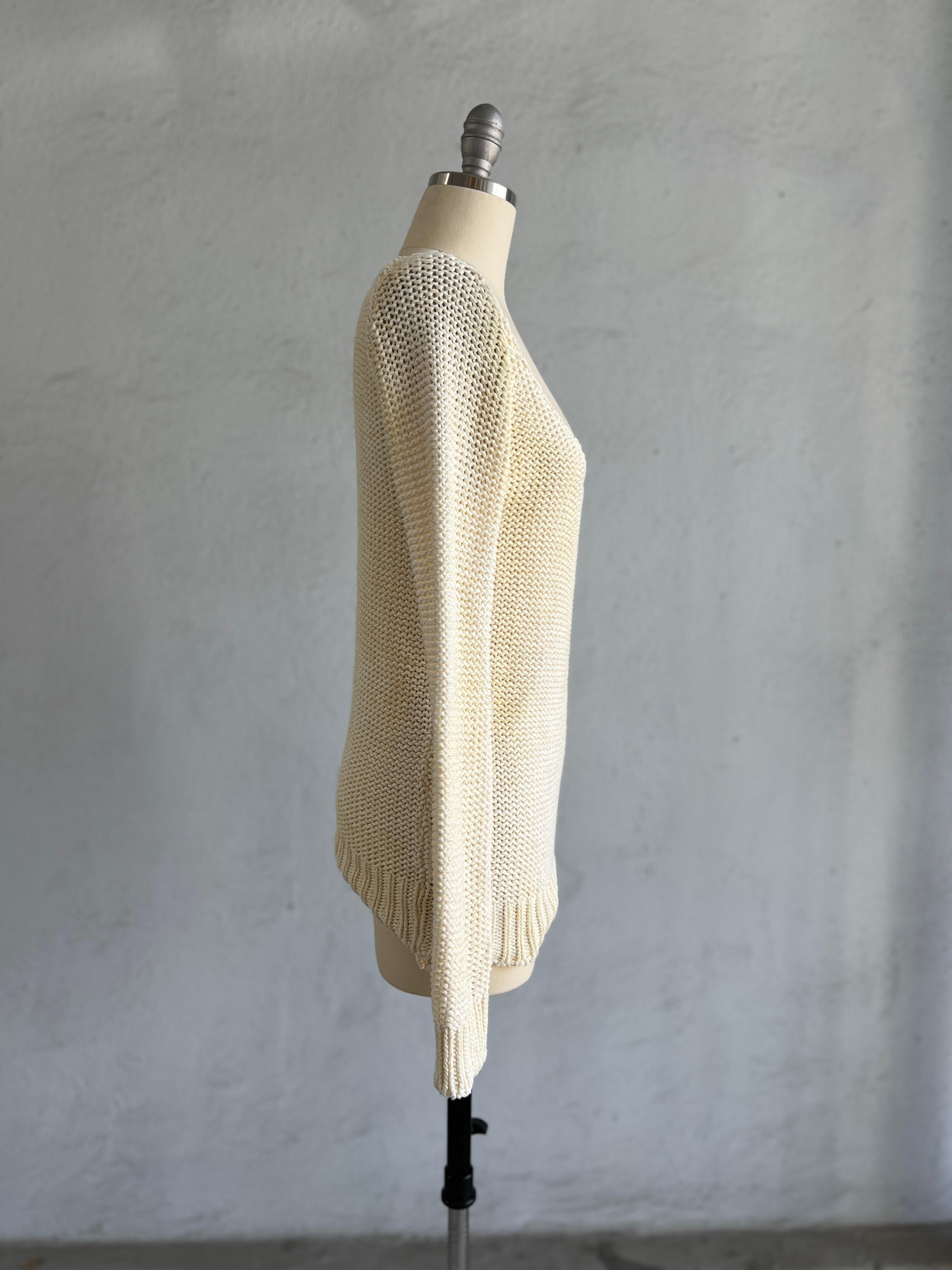 Maison Martin Margiela Maglione rivestito in cotone con scollo profondo 2000 In condizioni ottime in vendita a Los Angeles, CA