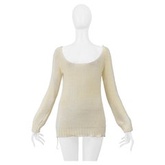 Maison Martin Margiela Maglione rivestito in cotone con scollo profondo 2000
