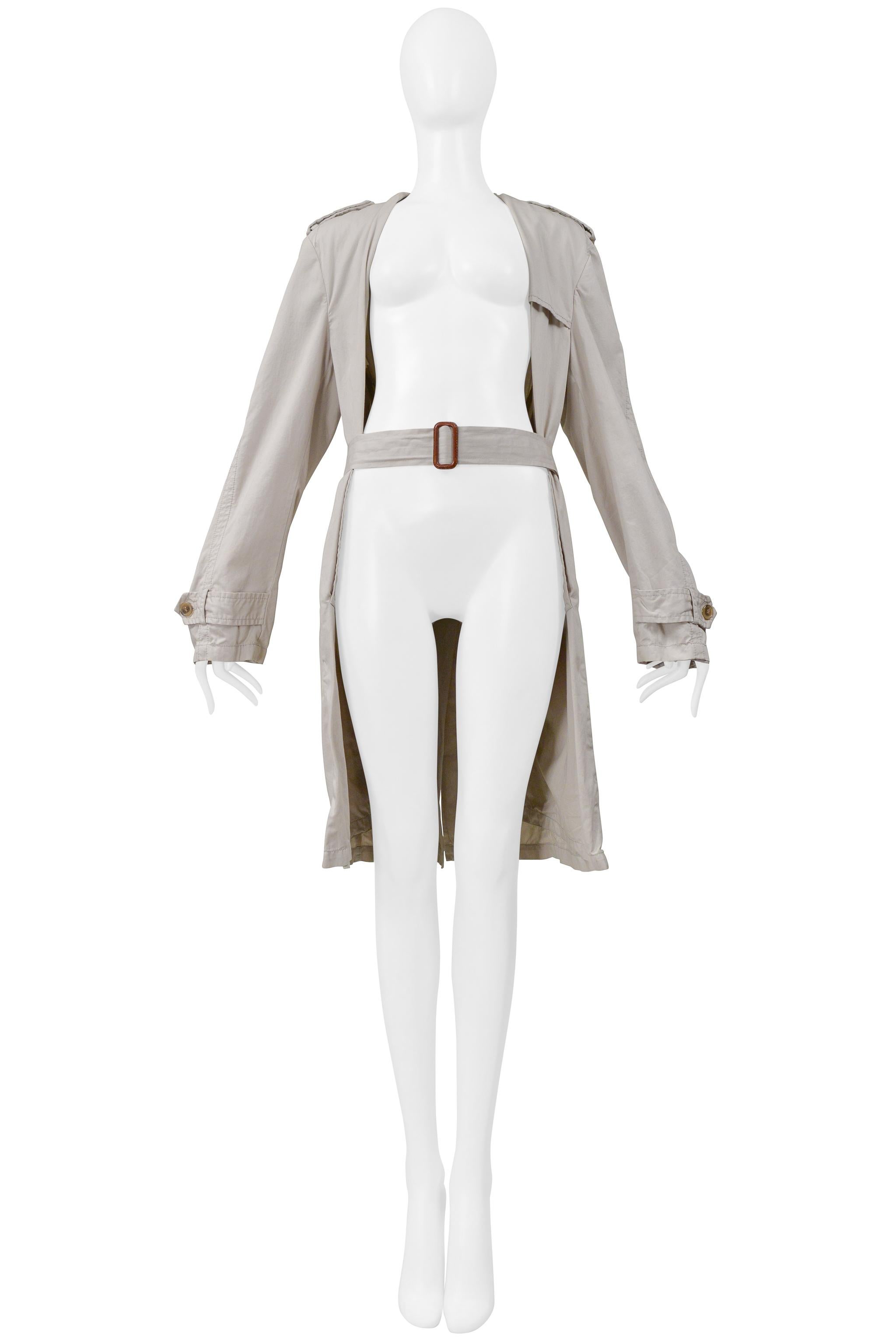 Maison Martin Margiela Manteau trench déconstruit et plié en kaki 2001 en vente 3